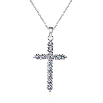 Alibaba moissanite necklace 1.2ctw OUT OF STOCK Special Buy!  Moissanite Cross Pendant 925 Sterling Silver 1.26ctw and 3.6ctw